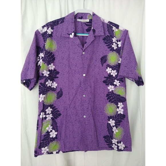 Vintage Other - Vintage MADE IN HAWAII USA Men's Shirt XL Purple Floral Hawaiian Shirt 80s 90s